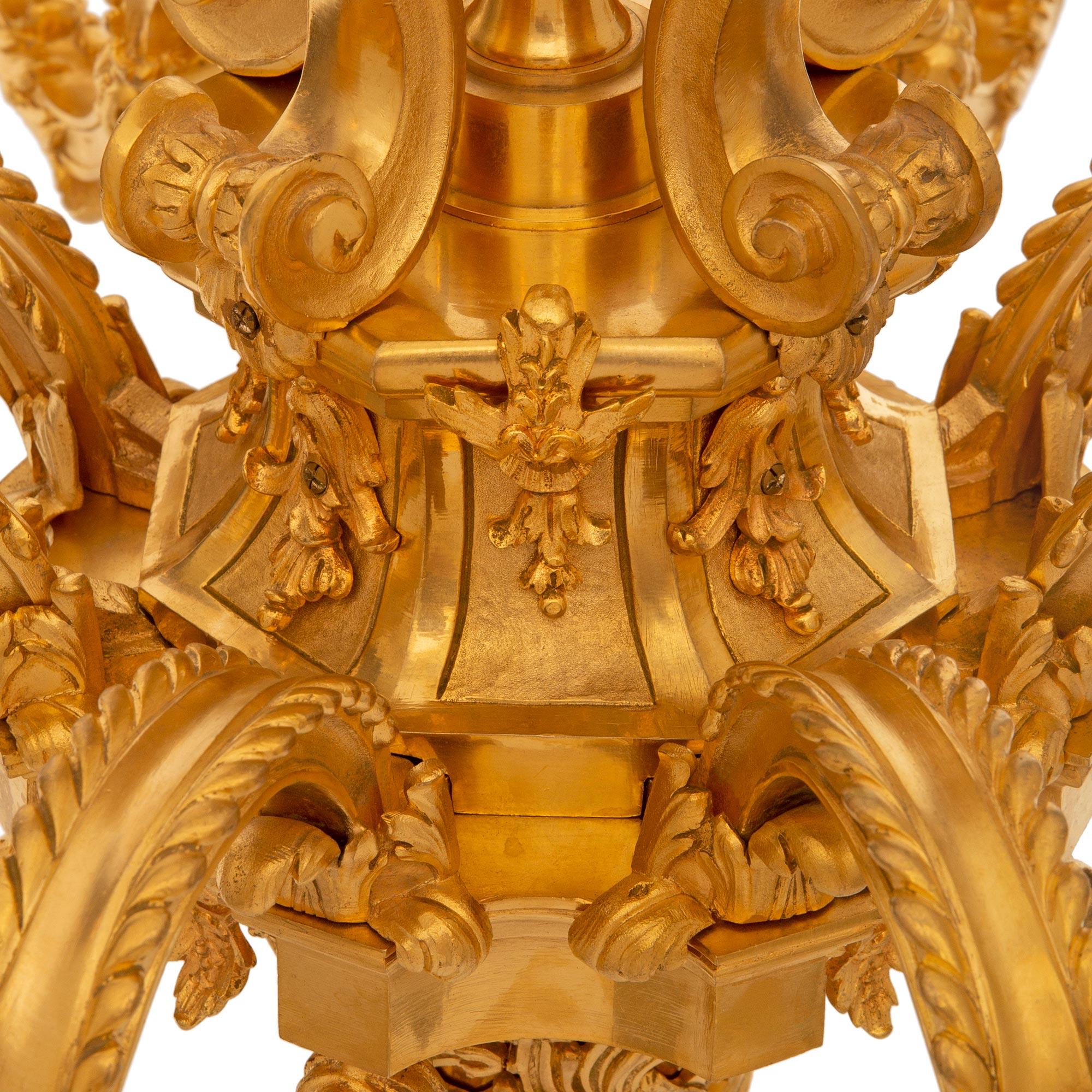 French 19th Century Louis XIV St. Ormolu Chandelier For Sale 3