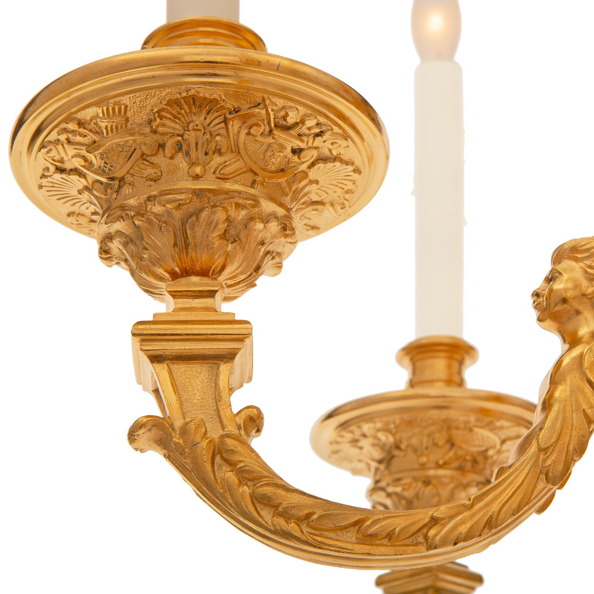 French 19th Century Louis XIV St. Ormolu Chandelier For Sale 4