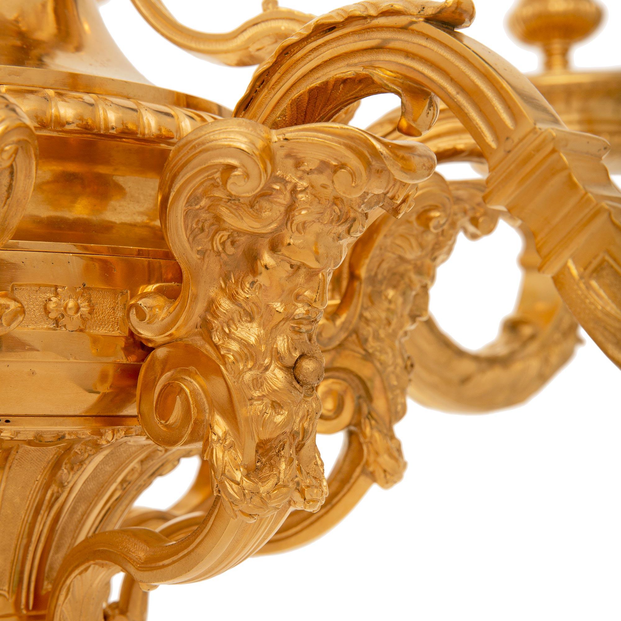 French 19th Century Louis XIV St. Ormolu Chandelier For Sale 4