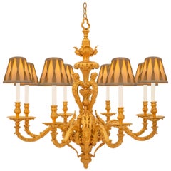 Lustre français du XIXe siècle de style Louis XIV en bronze doré