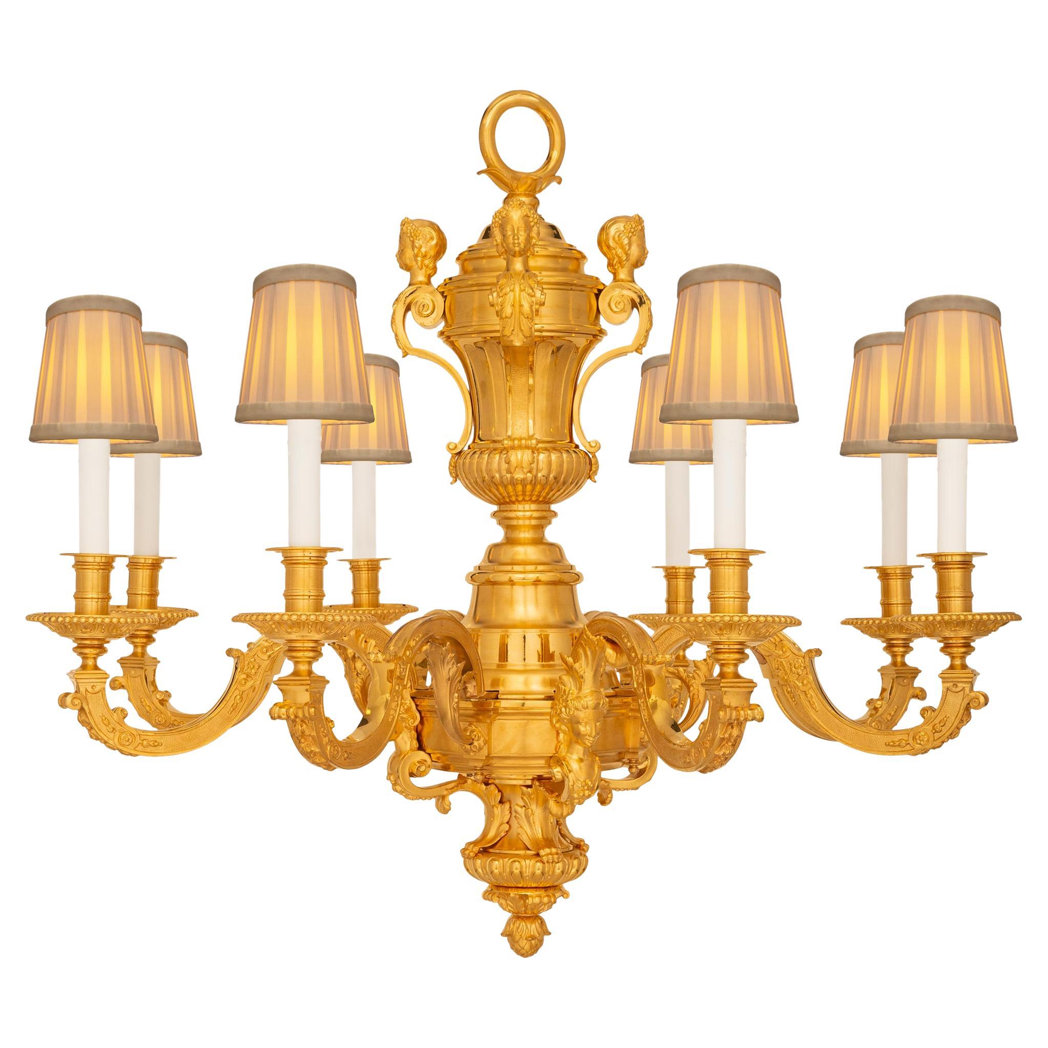 French 19th Century Louis XIV St. Ormolu Chandelier