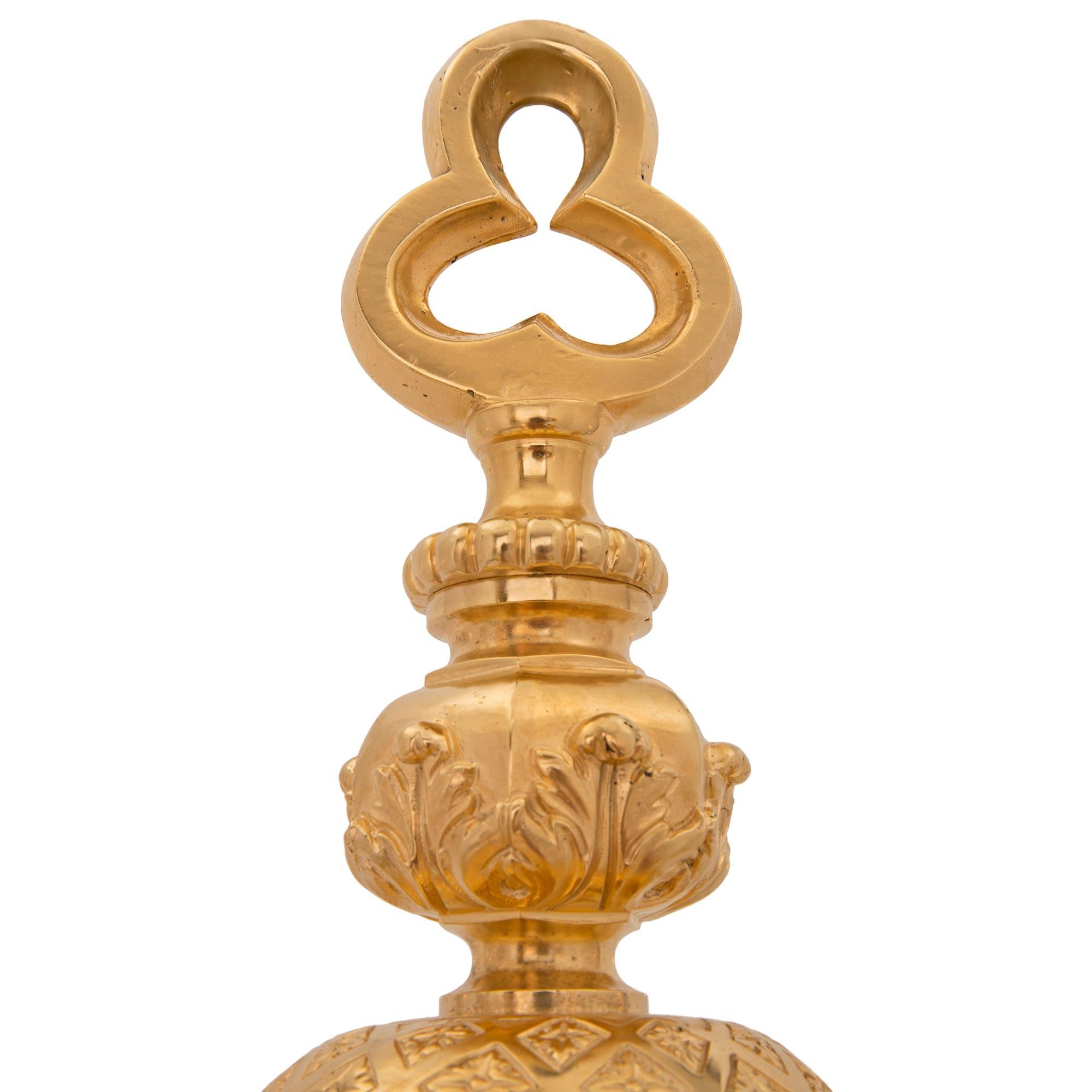French 19th Century Louis XIV St. Ormolu Chandelier, Signed Vian In Good Condition For Sale In West Palm Beach, FL