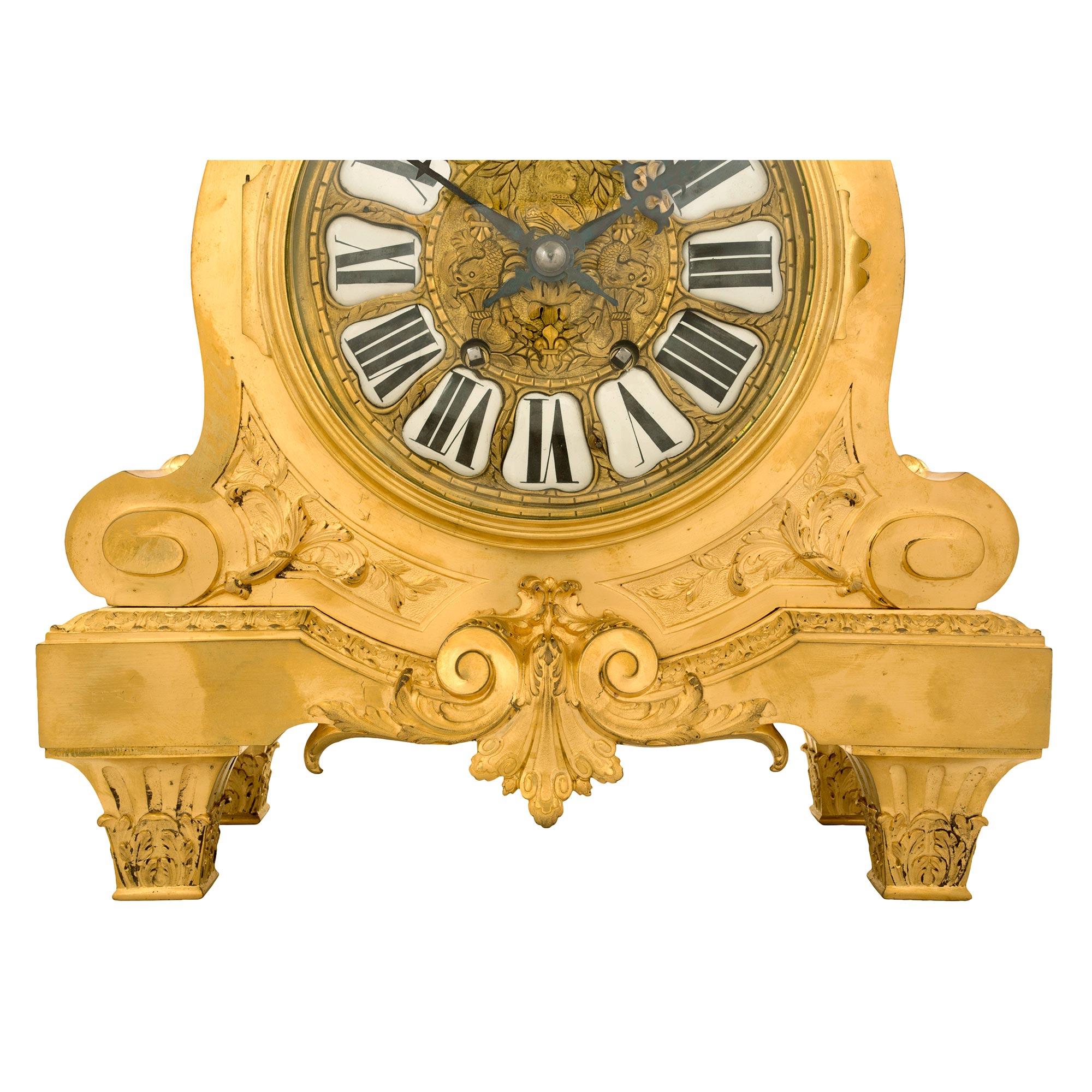 French 19th Century Louis XIV St. Ormolu Clock For Sale 4