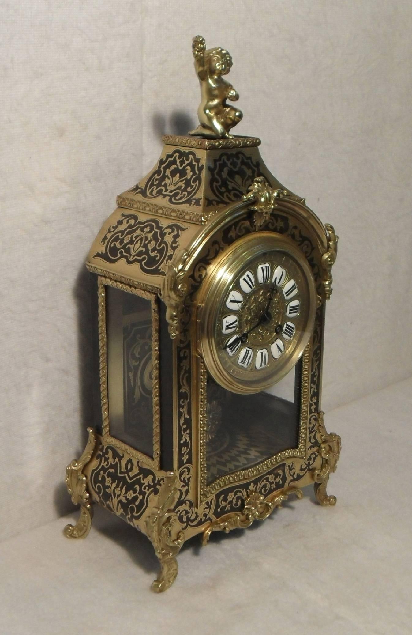 french boulle mantel clock