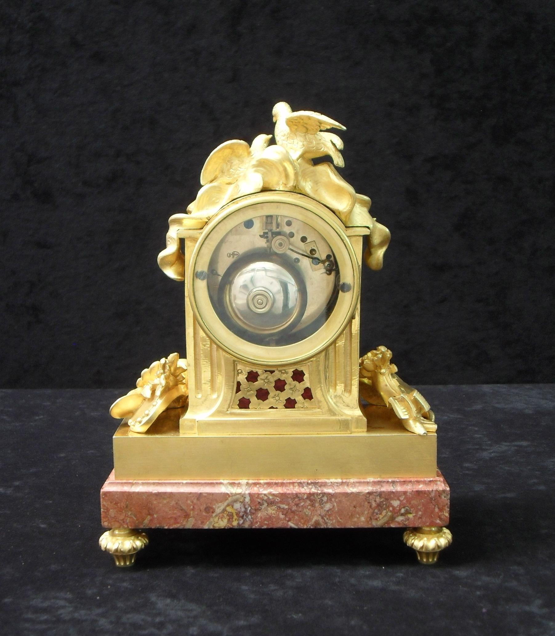 French 19th Century Louis XIV Style Bronze Gilt Mantel Clock For Sale 3
