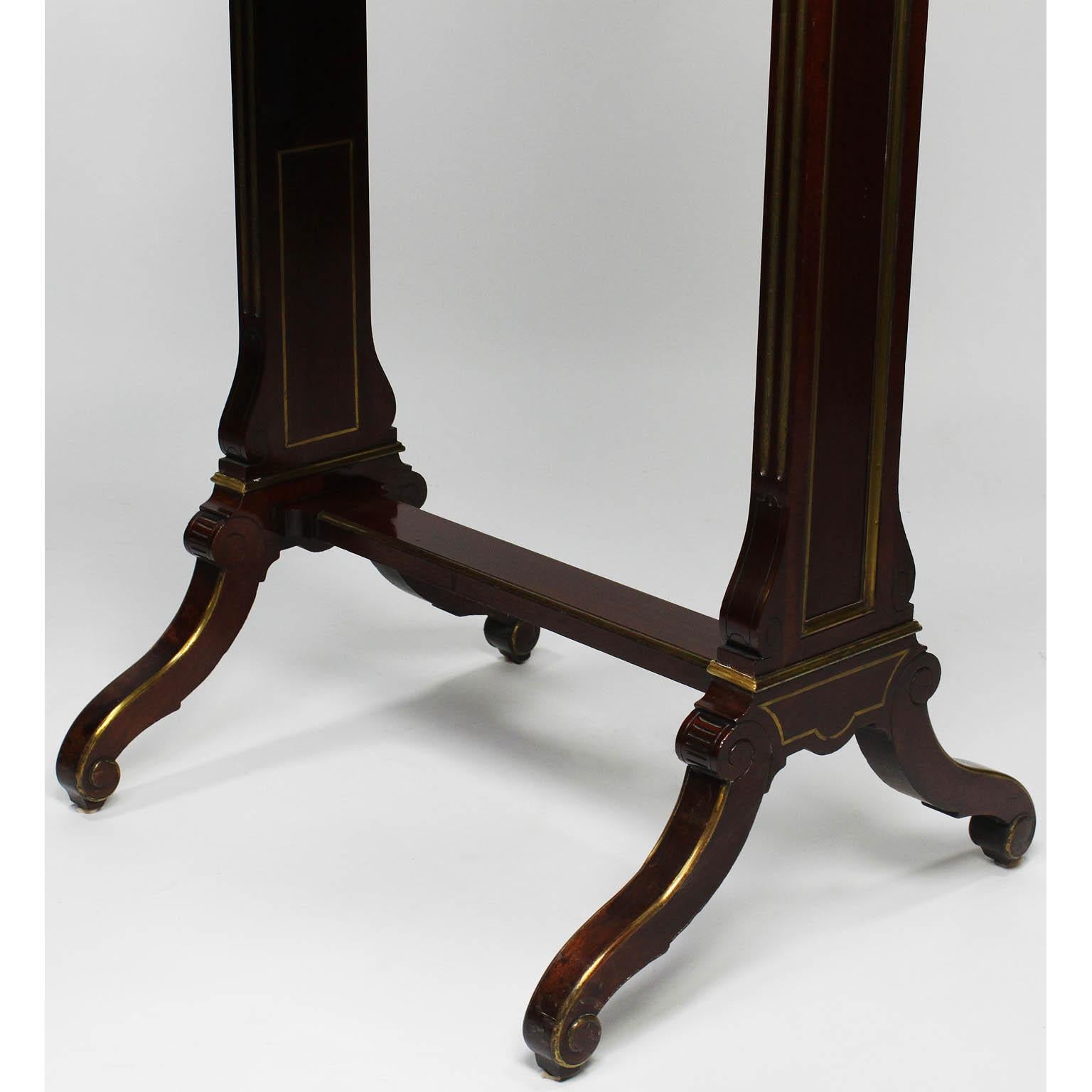 French 19th Century Louis XIV Style Mahogany & Brass Inlay Secretary Boulle Desk For Sale 7