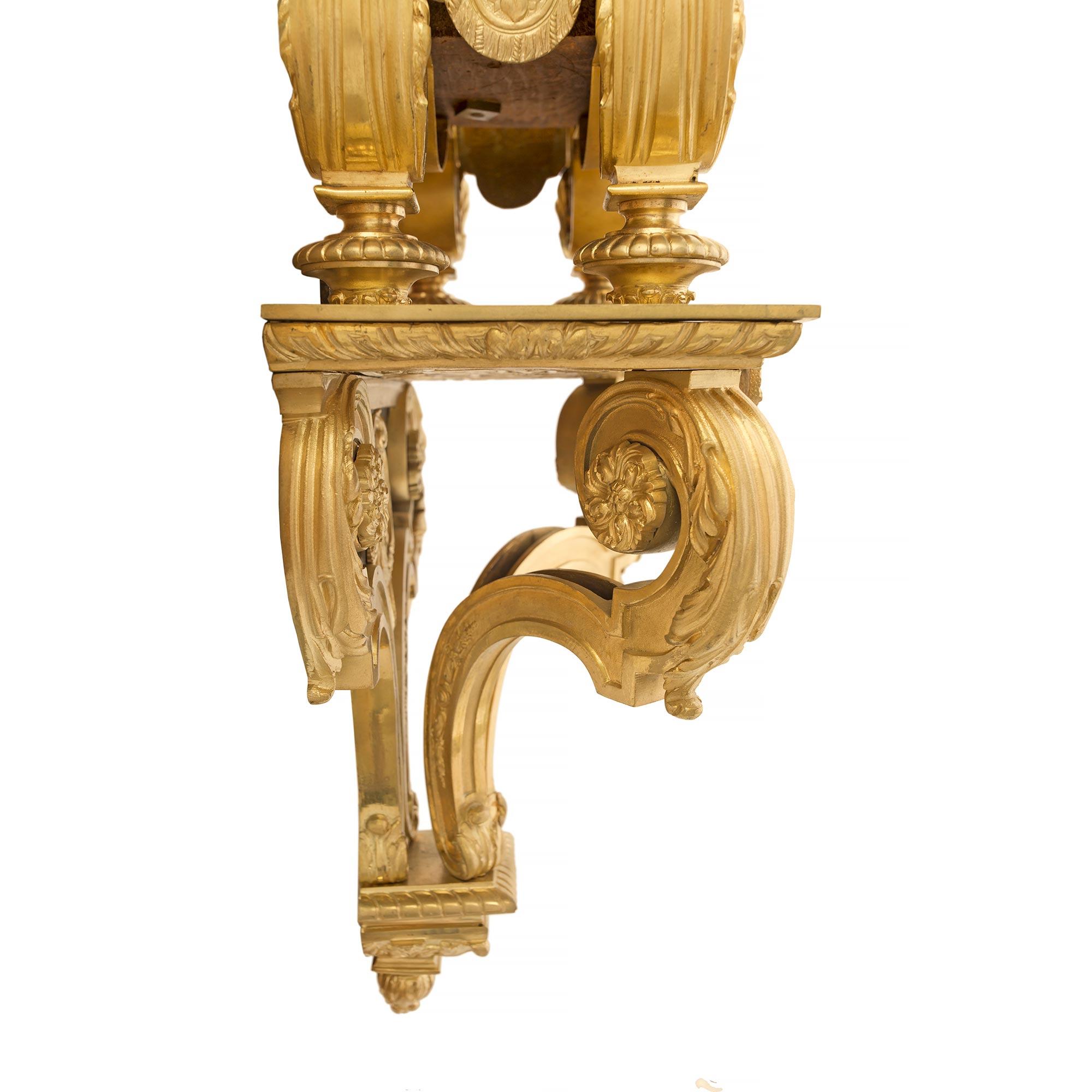 French 19th Century Louis XIV Style Ormolu Cartel Clock For Sale 6