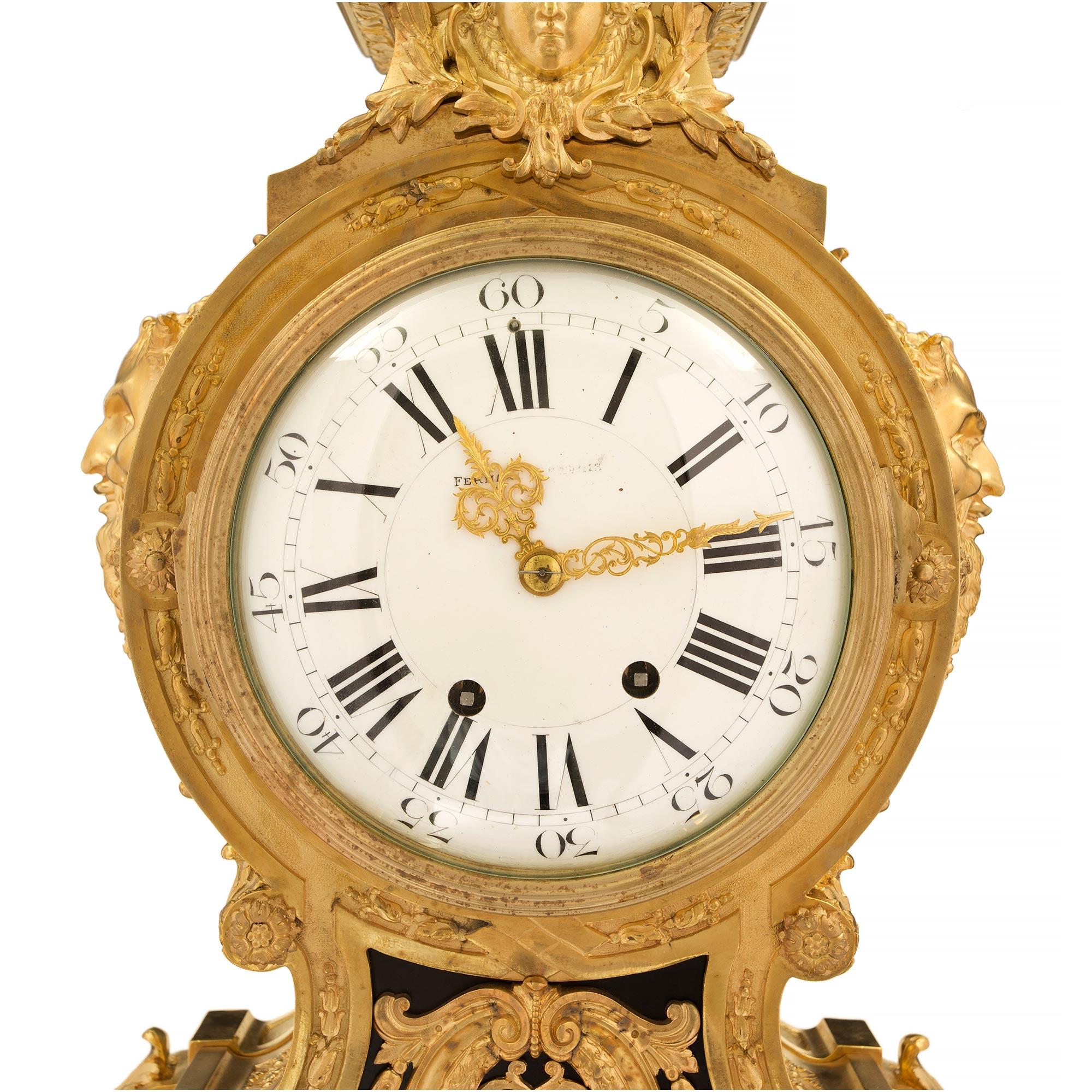 French 19th Century Louis XIV Style Ormolu Cartel Clock For Sale 1