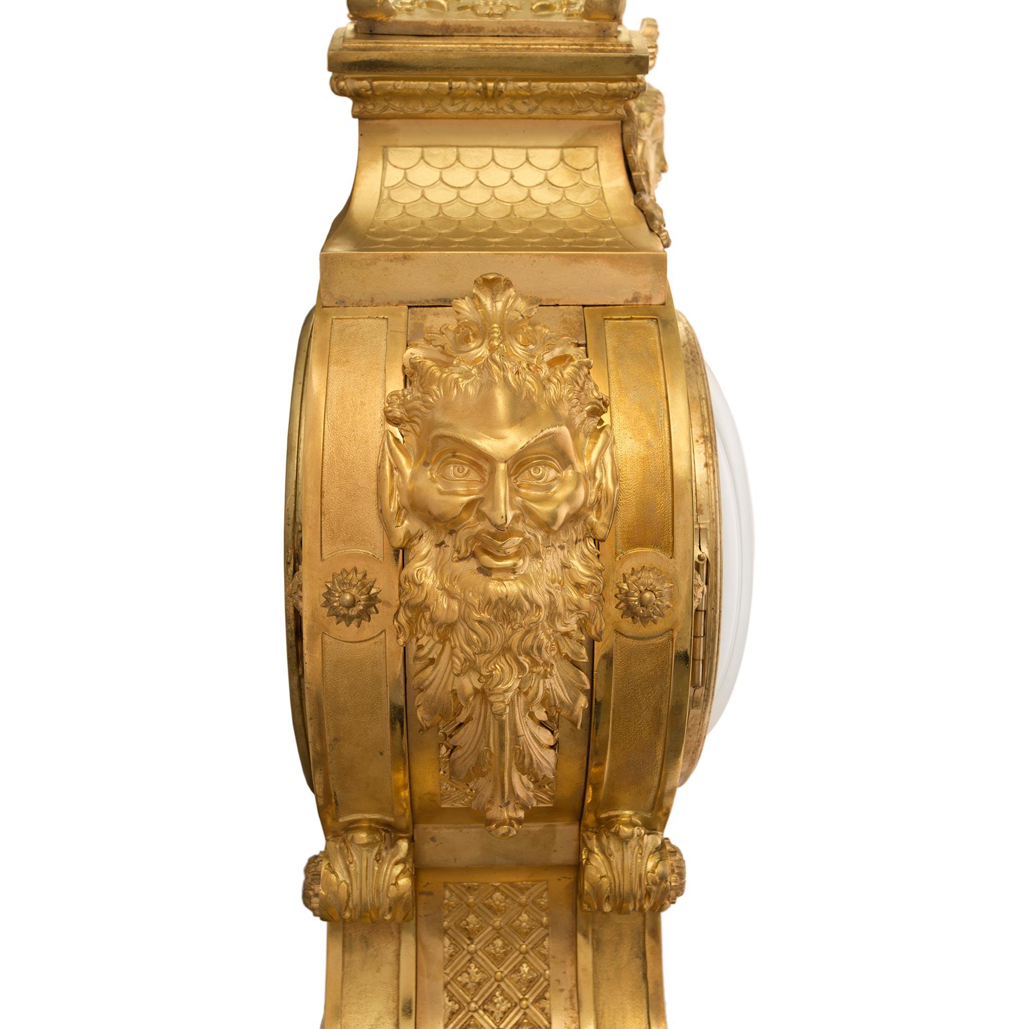 French 19th Century Louis XIV Style Ormolu Cartel Clock For Sale 2