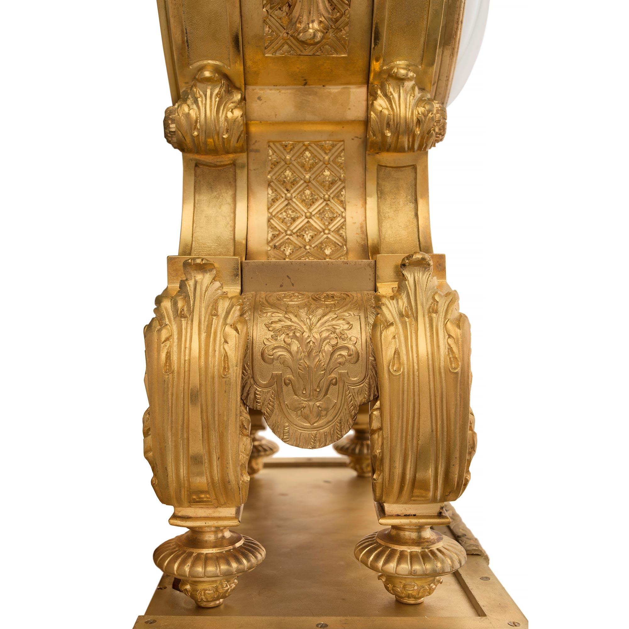 French 19th Century Louis XIV Style Ormolu Cartel Clock For Sale 4