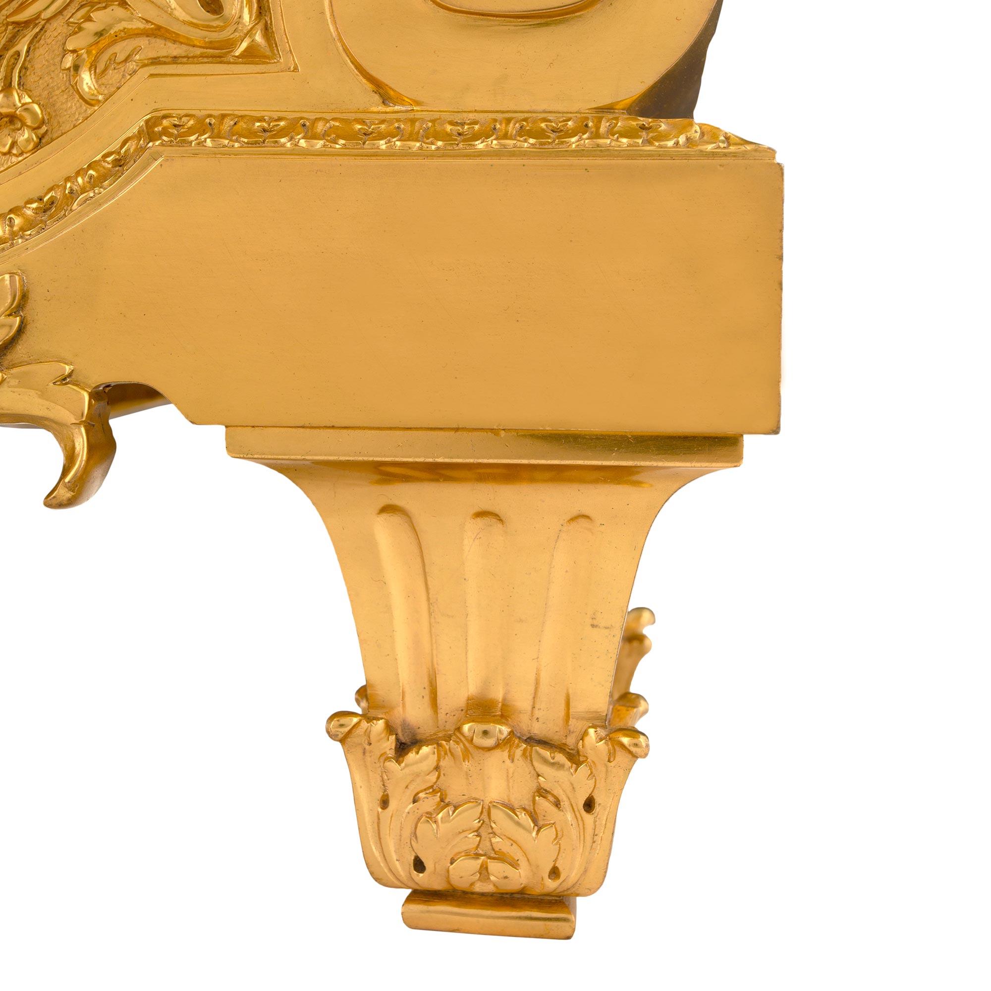 Goldbronze-Uhr im Louis XIV.-Stil des 19. Jahrhunderts, gestempelt DENIERE A PARIS im Angebot 7