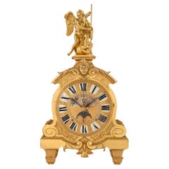 Antique French 19th Century Louis XIV Style Ormolu Clock Stamped ‘DENIERE A PARIS”
