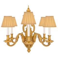 French 19th Century Louis XIV Style Ormolu Six-Arm Chandelier