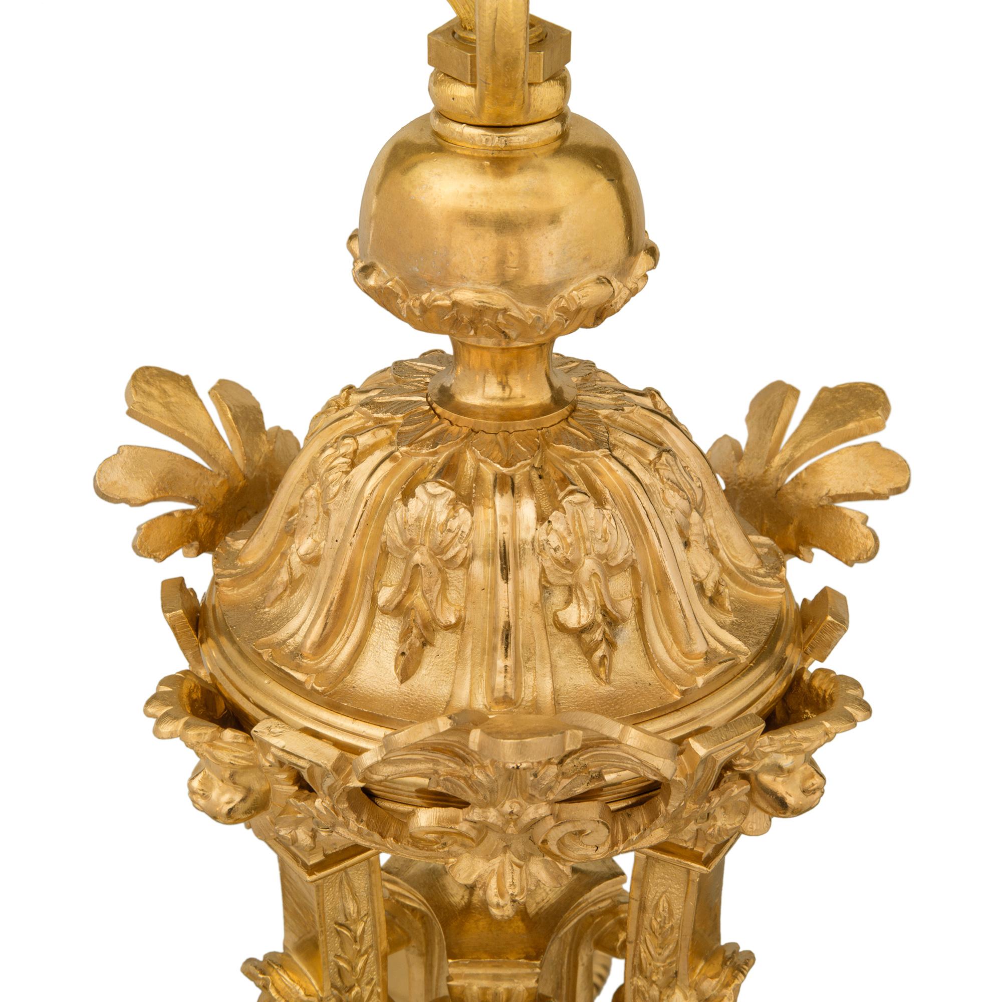 French 19th Century Louis XIV Style Ormolu Six-Arm Chandelier For Sale 1
