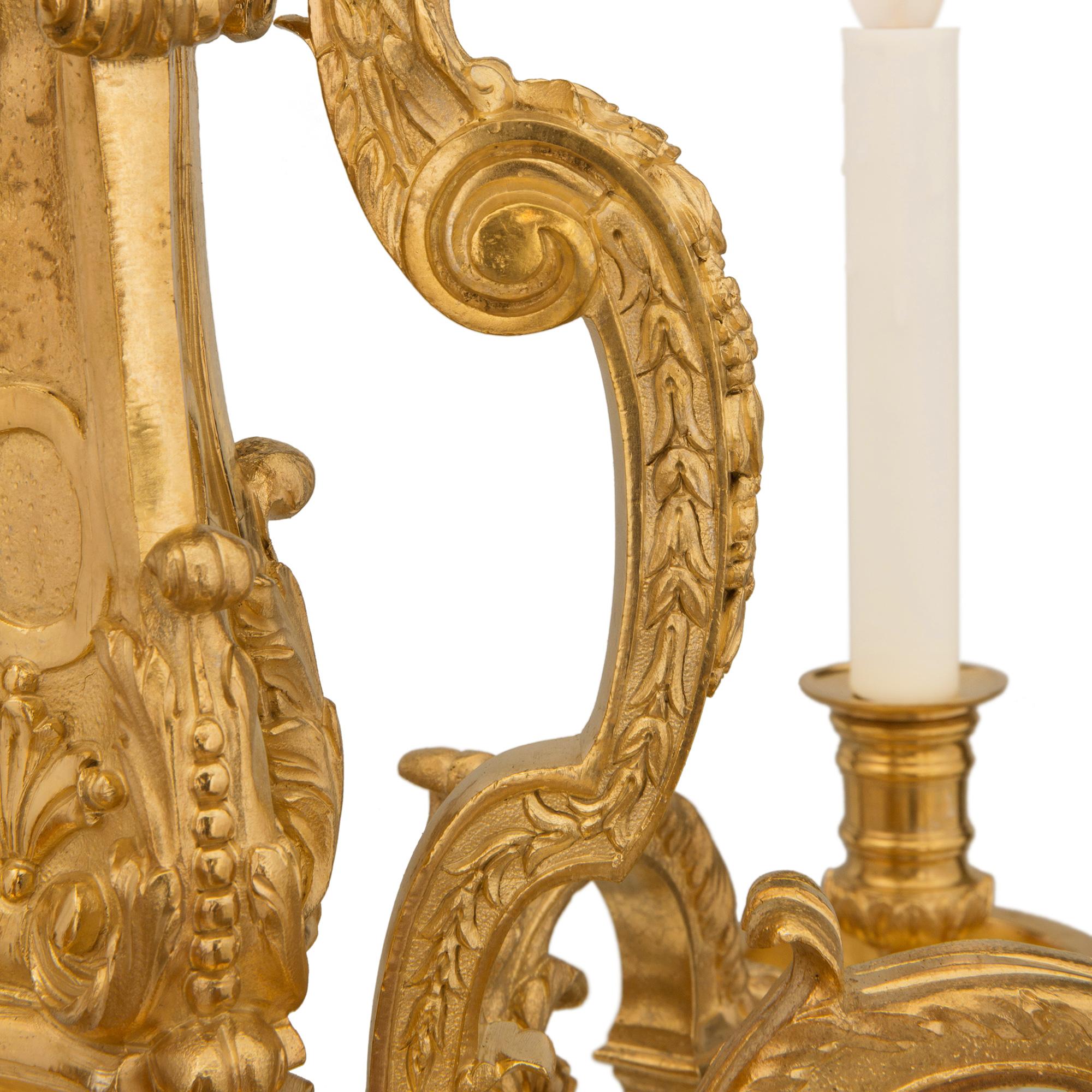 French 19th Century Louis XIV Style Ormolu Six-Arm Chandelier For Sale 5