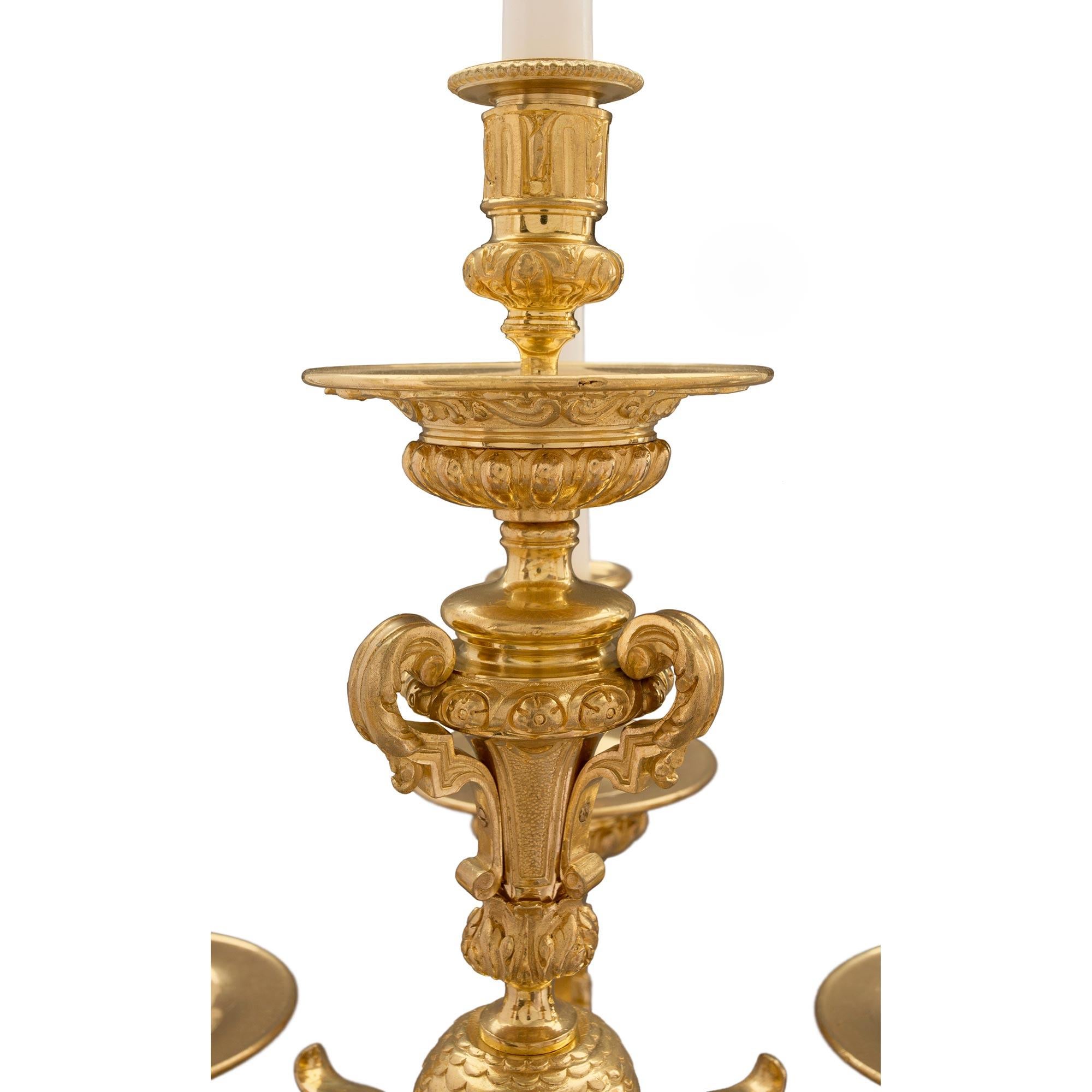 French 19th Century Louis XIV Style Ormolu Three-Piece Garniture Set For Sale 12