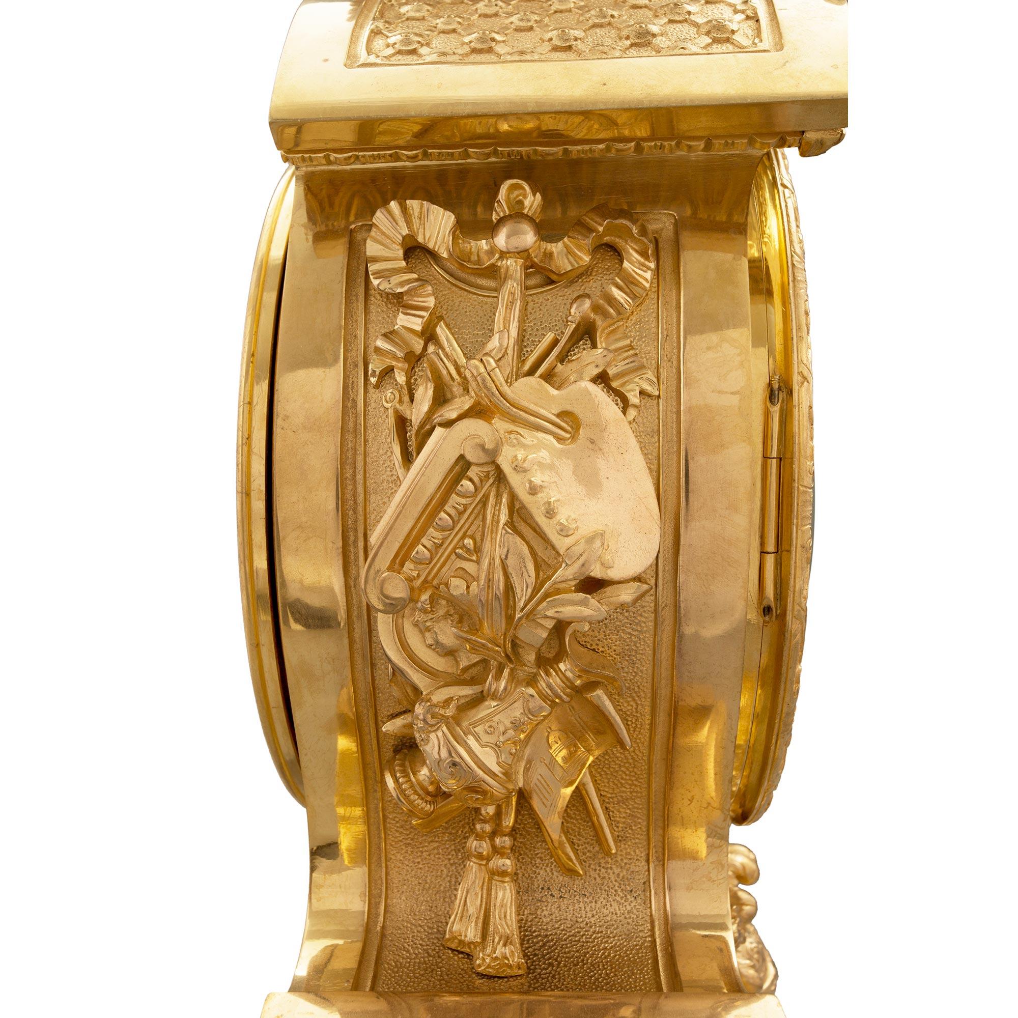 French 19th Century Louis XIV Style Ormolu Three-Piece Garniture Set For Sale 5