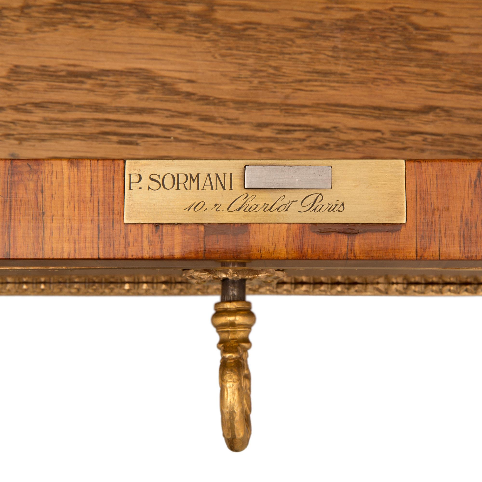 French 19th Century Louis XIV Style Side Table, Signed Sormani For Sale 6