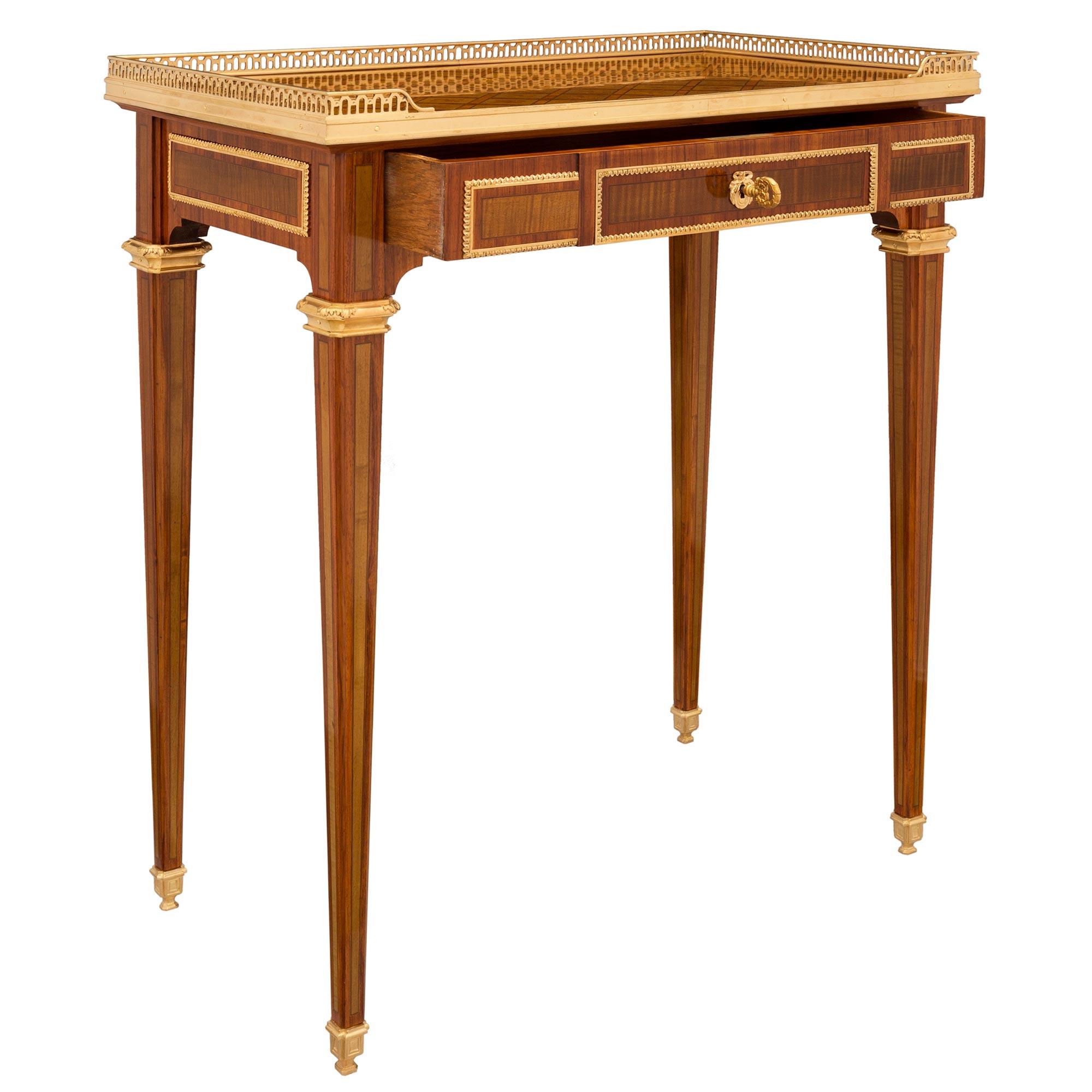 Ormolu French 19th Century Louis XIV Style Side Table, Signed Sormani For Sale