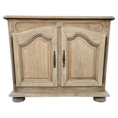 French 19th Century Louis XV Bleached Solid Oak Two Door Cabinet