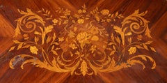 French 19th Century Louis XV Bombe Marquetry Writing Table with Bronze Mounts
