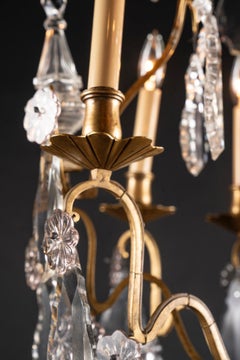French 19th Century Louis XV Bronze and Crystal Chandelier