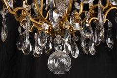 French 19th Century Louis XV Bronze d’Ore and Crystal Chandelier