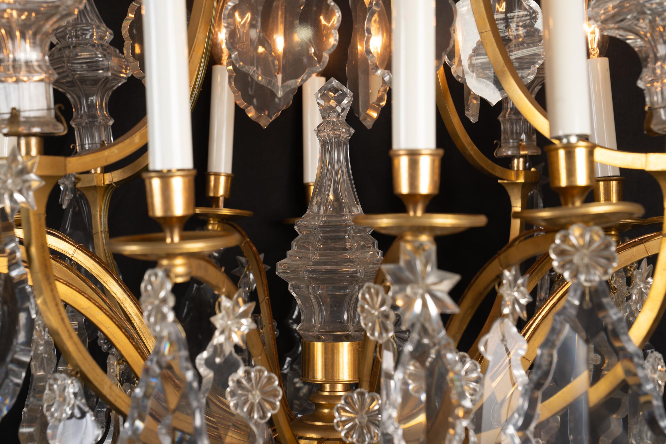 French 19th Century Louis XV Bronze d’Ore & Crystal Chandelier For Sale 3