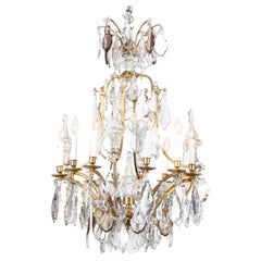 French 19th Century Louis XV Bronze d’Ore & Crystal Chandelier