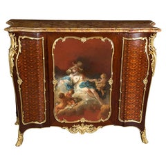Antique French 19th Century Louis XV Cabinet Signed:"H. Dasson"