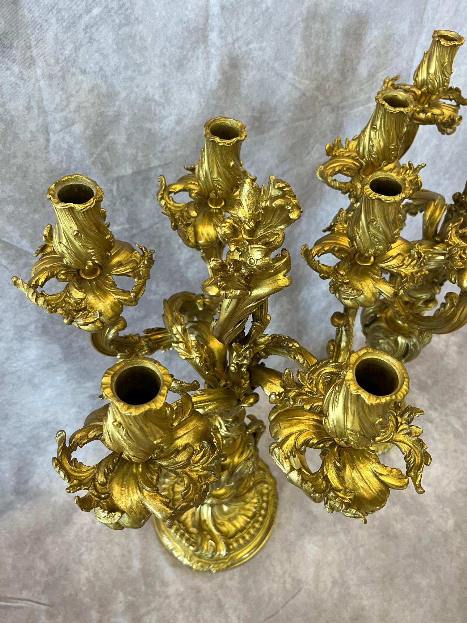 French 19th Century Louis XV Candelabras Germain In Good Condition In Miami, FL