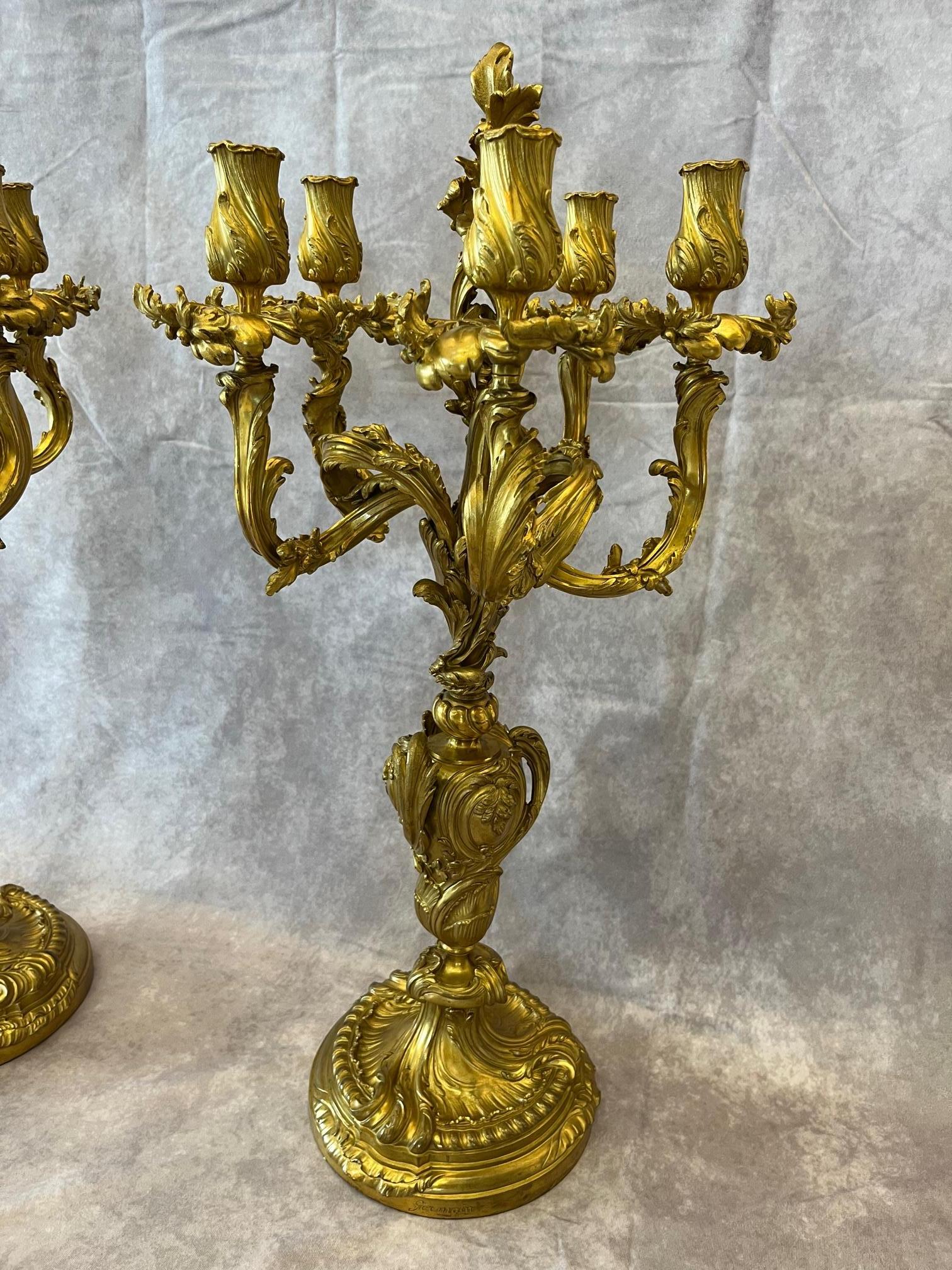 Late 19th Century French 19th Century Louis XV Candelabras Germain