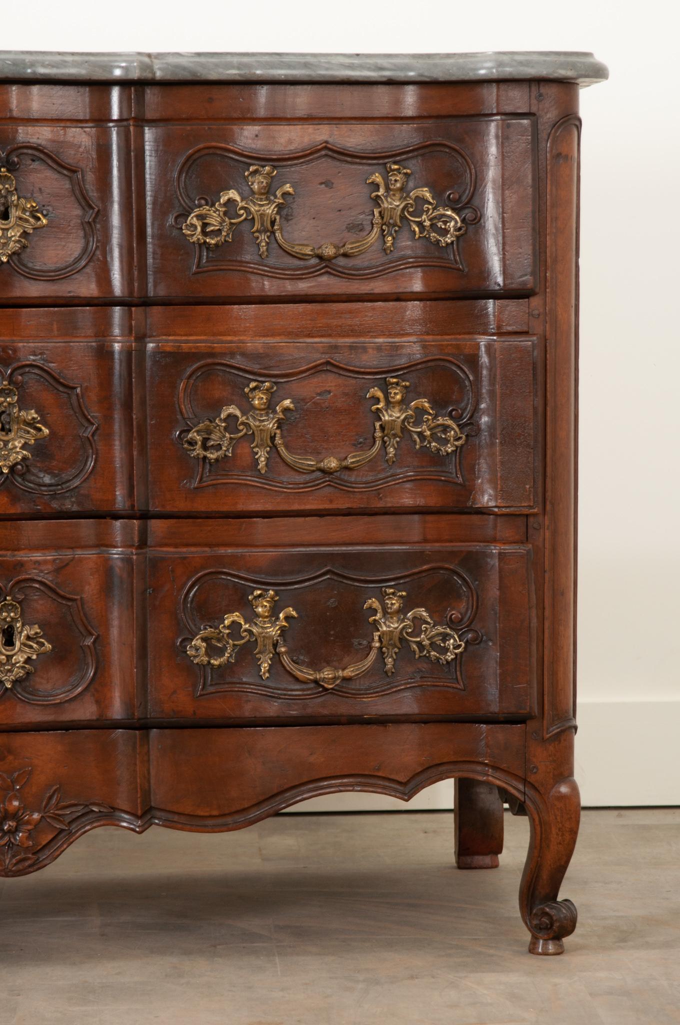 Carved French 19th Century Louis XV Commode For Sale