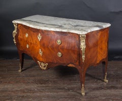 Late 19th Century French Louis XV Style Commode Bronze D'ore Mounts & Marble Top