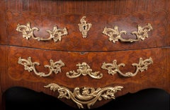 French 19th Century Louis XV Commode with Bronze Mounts and Marble Top