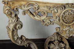 Console Louis XV du 19ème siècle avec plateau en marbre