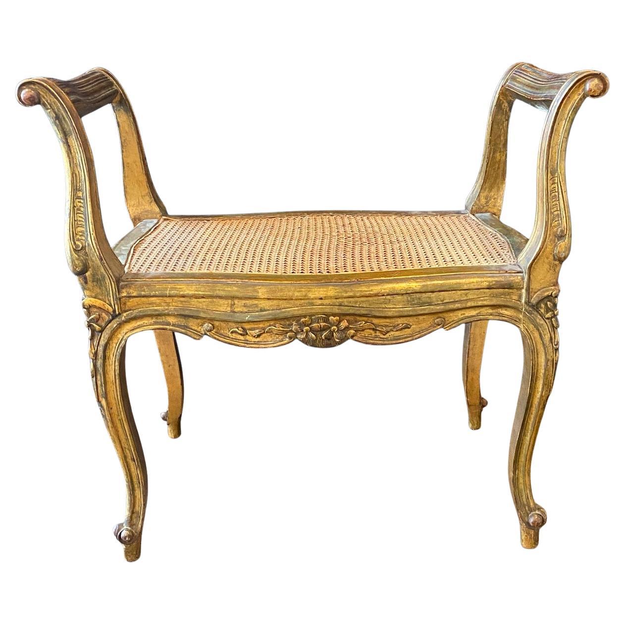 Banc doré Louis XV du 19ème siècle