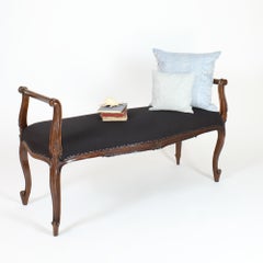 French 19th Century Louis XV Large Walnut Stool or Bedroom Bench