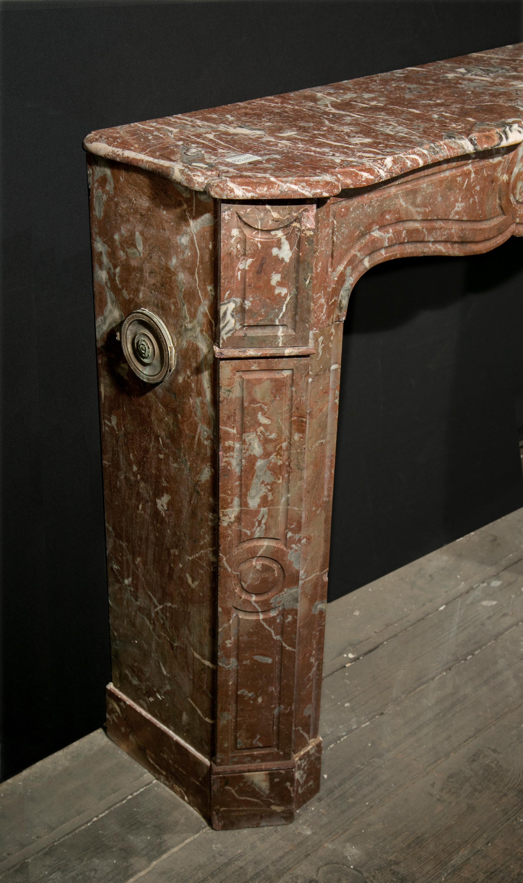 French 19th Century Louis XV Marble Mantel For Sale 1