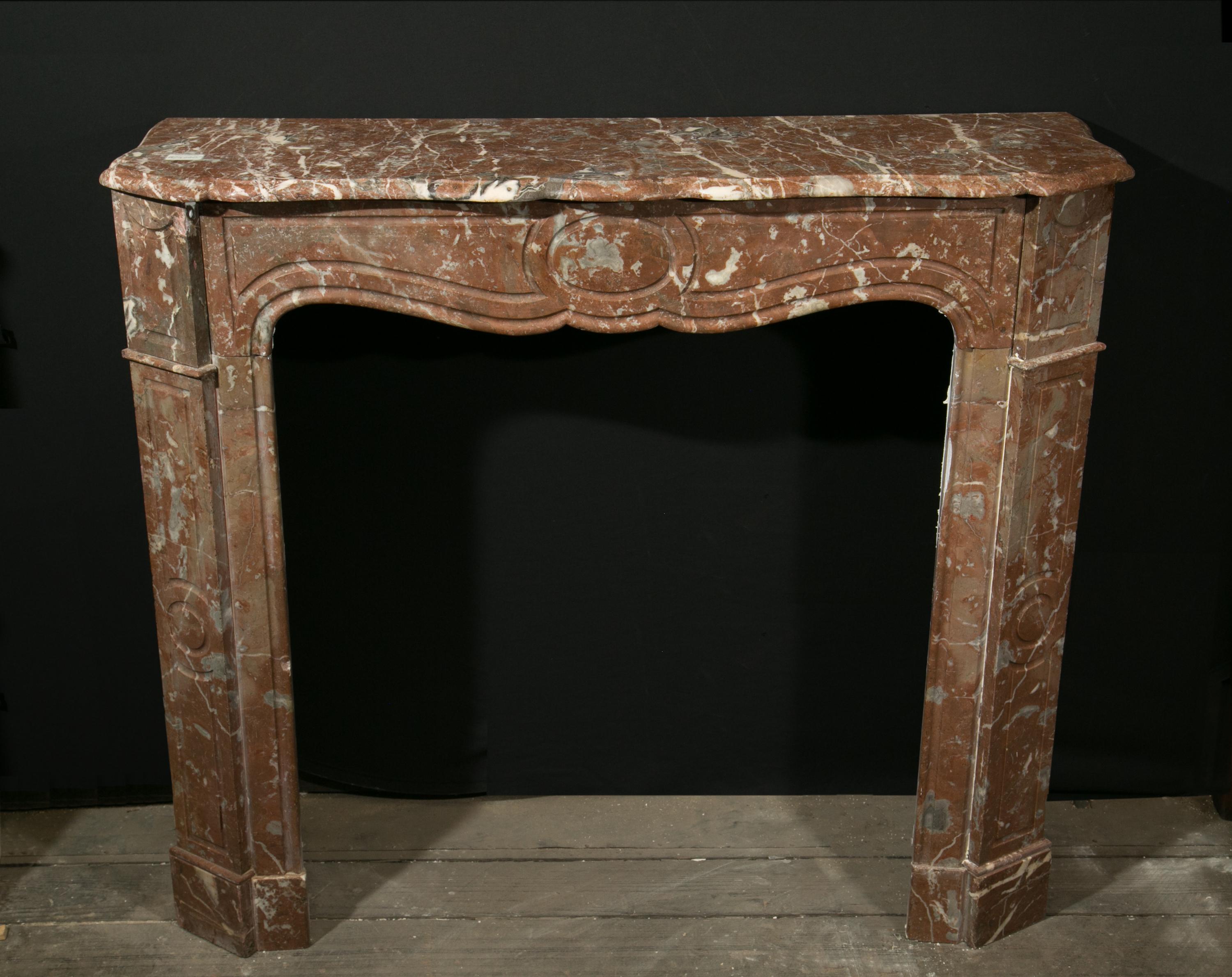 French 19th Century Louis XV Marble Mantel For Sale 2