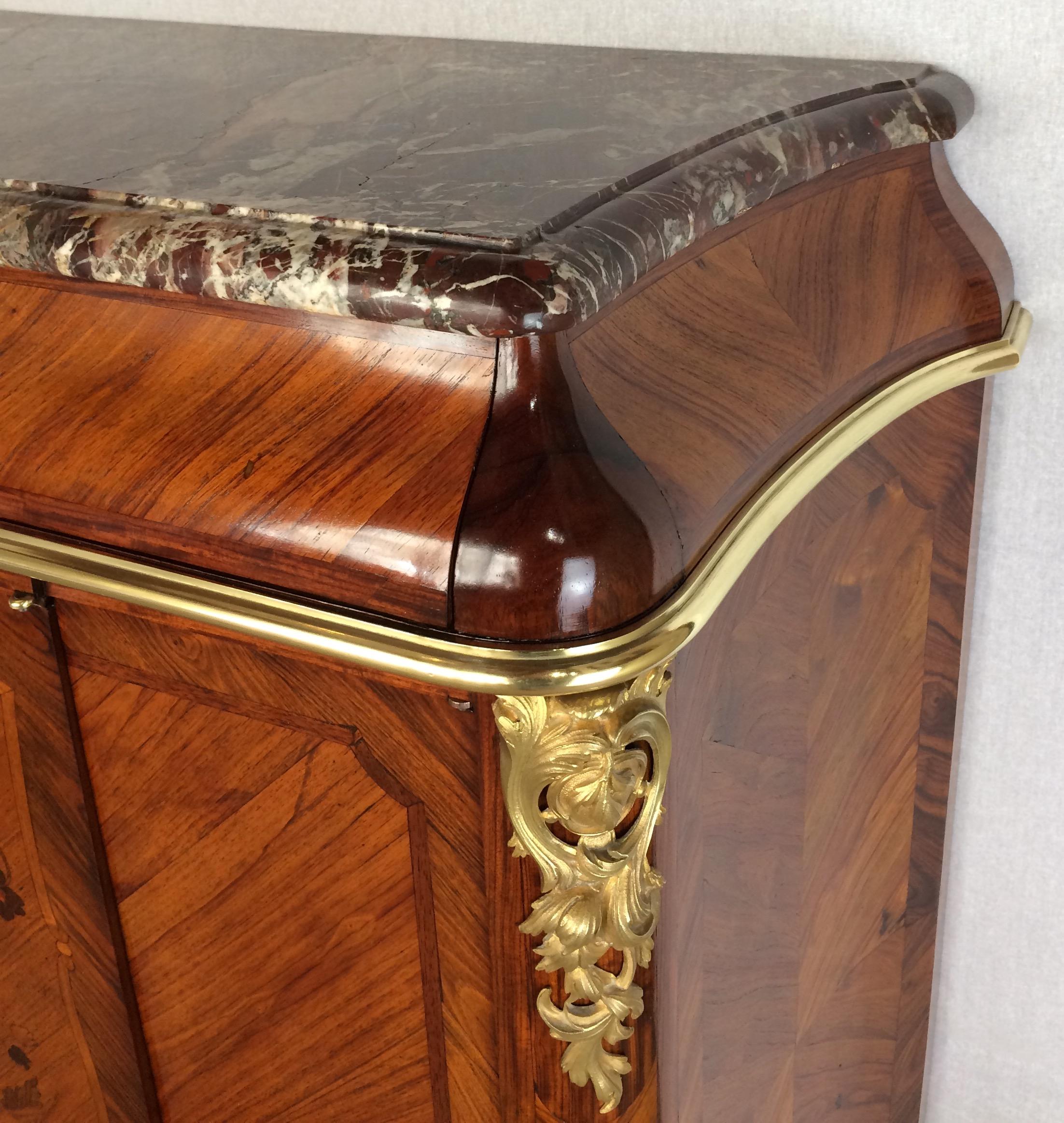 French 19th Century Louis XV Marquetry Cabinet in the manner of Paul Sormani For Sale 1