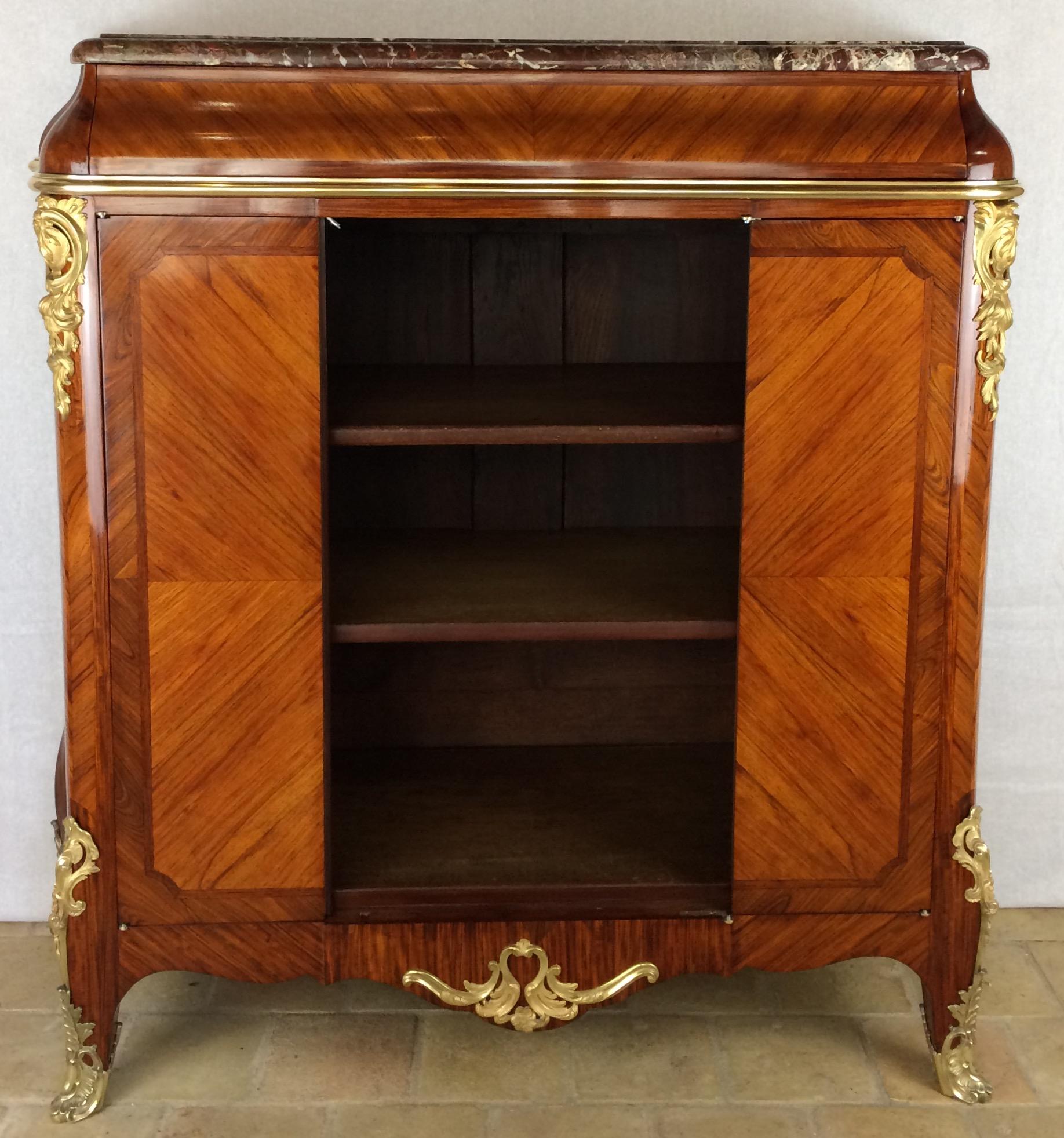 French 19th Century Louis XV Marquetry Cabinet in the manner of Paul Sormani For Sale 3