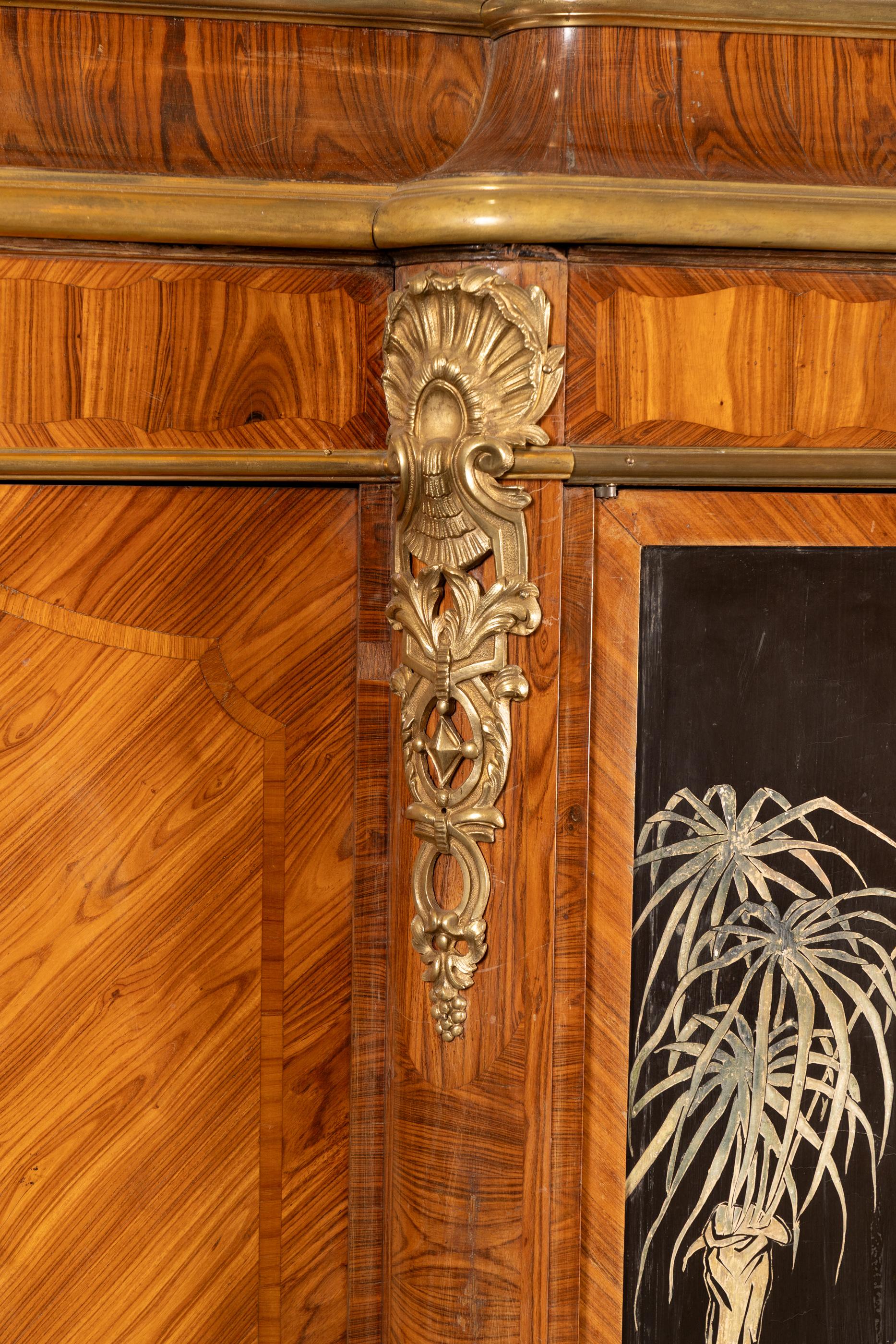 French 19th Century Louis XV Marquetry Cabinet with  Bronze D'ore Mounts For Sale 2