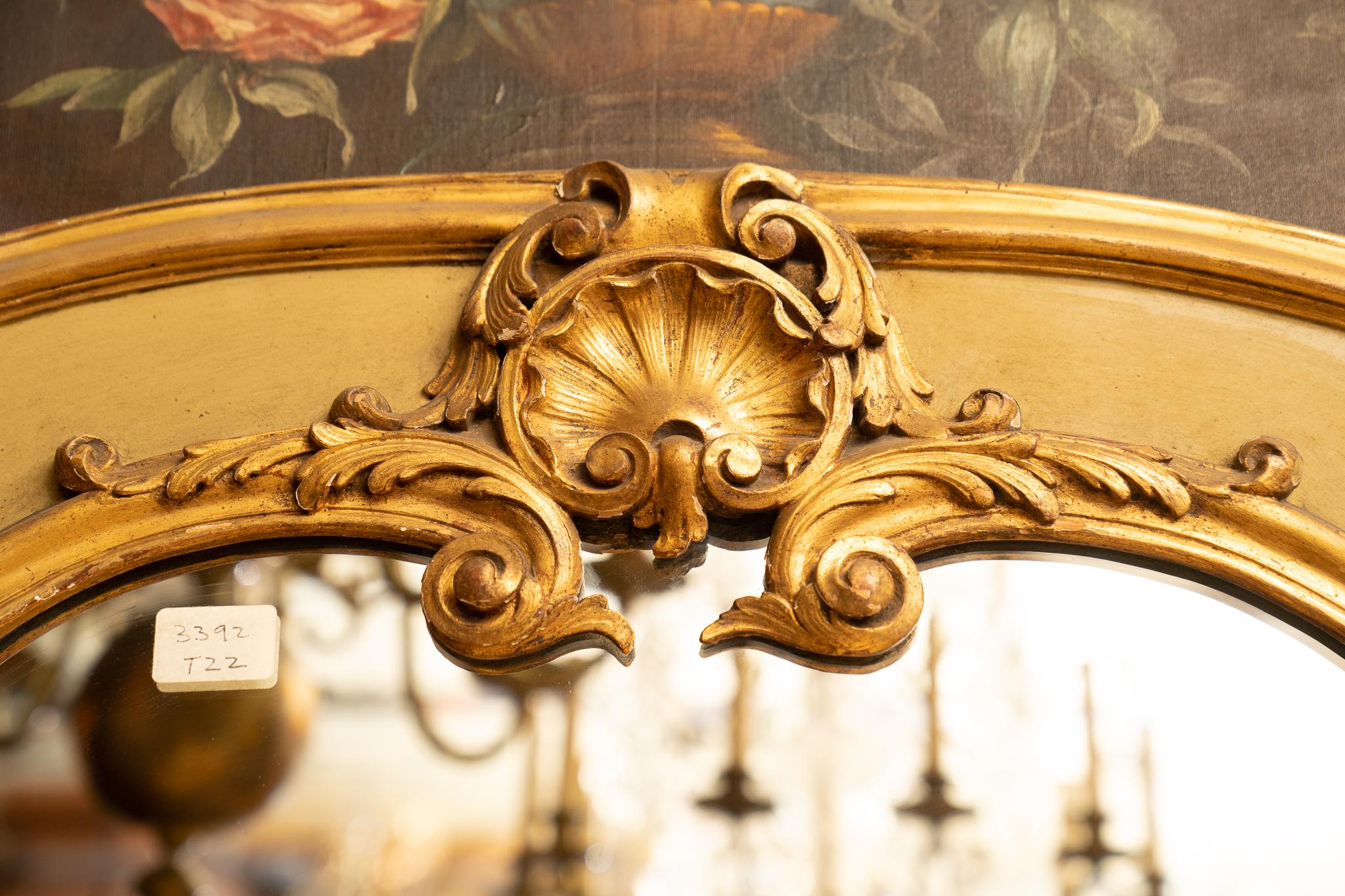 Französisch 19. Jahrhundert Louis XV gemalt Trumeau (Blattgold) im Angebot