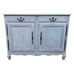 French 19th Century Louis XV Painted Walnut Two Door Buffet