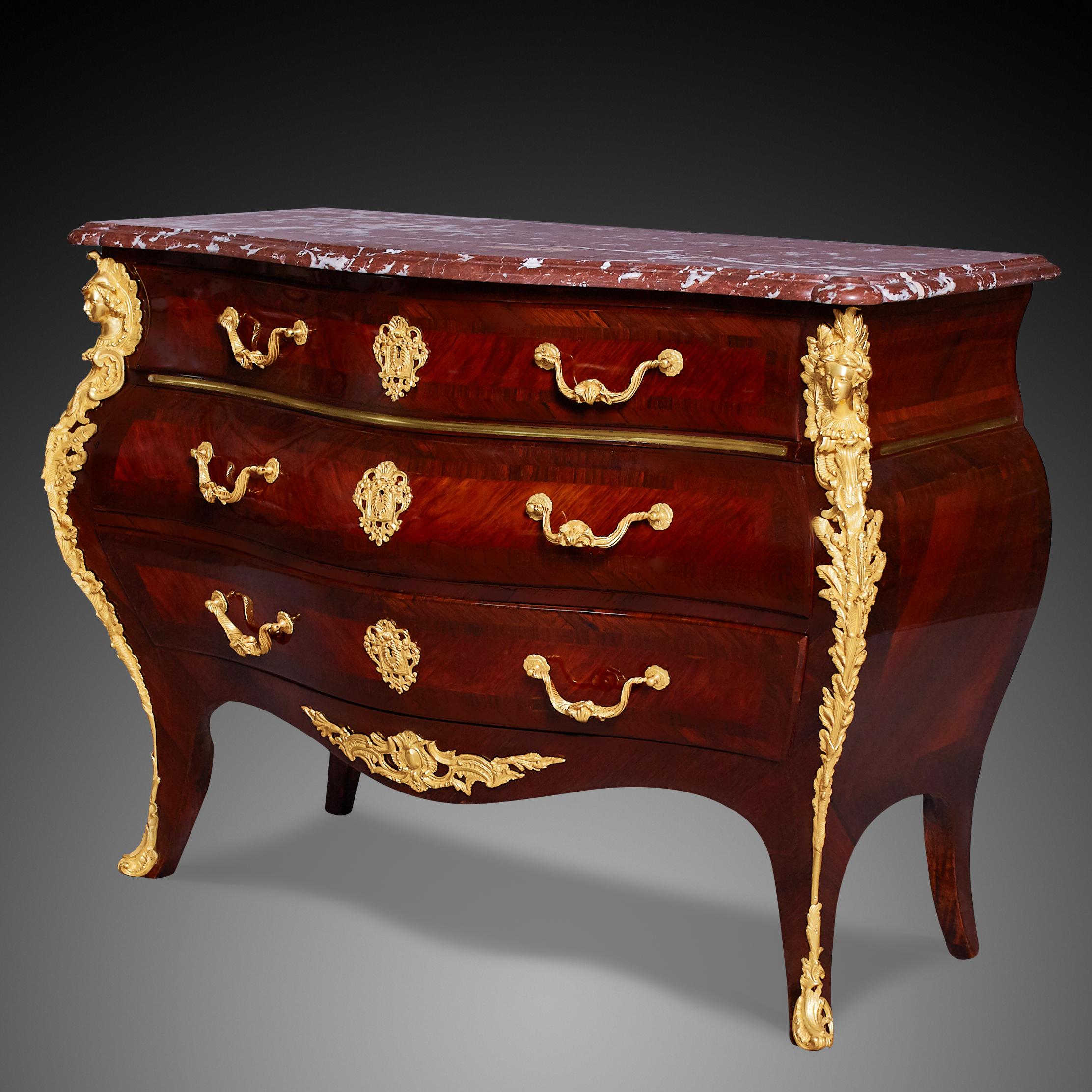Gilt French 19th Century Louis XV Period Commode Styl Rococo For Sale