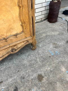 French 19th Century Louis XV Provincial Bleach Oak / Burl Wood Sideboard