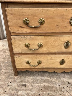 French 19th Century Louis XV Provincial Bleached Solid Oak Commode
