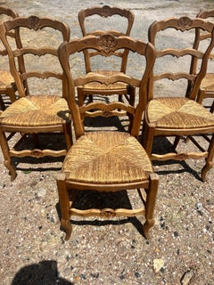 French 19th Century Louis XV Provincial Dining Chairs - Set of 6
