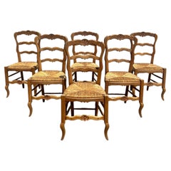 French 19th Century Louis XV Provincial Dining Chairs - Set of 6